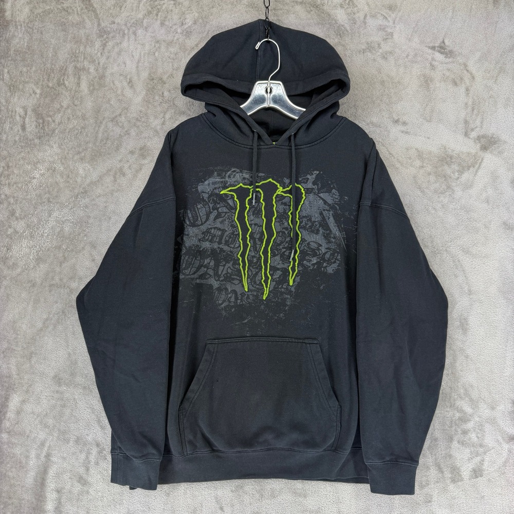 Monster Energy Hoodie Mens XXL Code 96 713099 Black Graphic Logo Sweatshirt